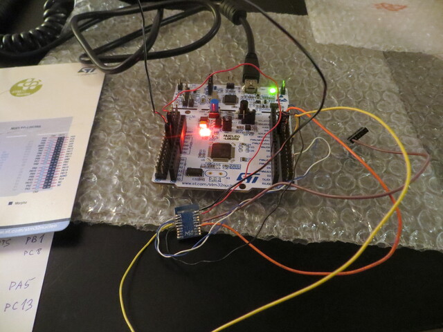 BLE modeule connected to eval board